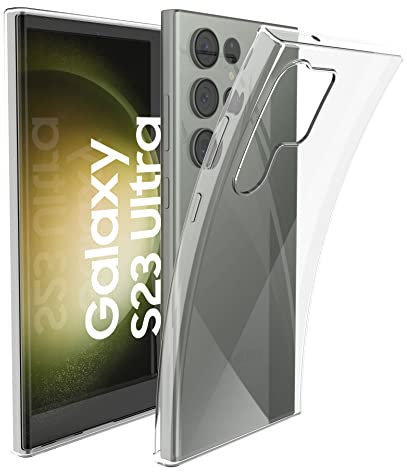 N NEWTOP Custodia Cover Compatibile con Samsung Galaxy S23 ULTRA, Morbido TPU CLEAR Gel Silicone Anti Graffio Trasparente Slim Sottile Flessibile Case Guscio Posteriore Proteggi
