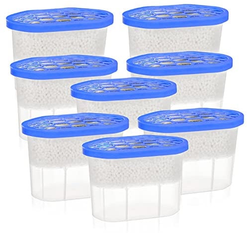 Set of 8 x 500ml Small Dehumidifier & Damp Absorber for Mold | Interior Dehumidifiers for Home, Bedroom, Wardrobe, Kitchen | Portable, Reusable Moisture Absorber & Powerful Condensation Remover
