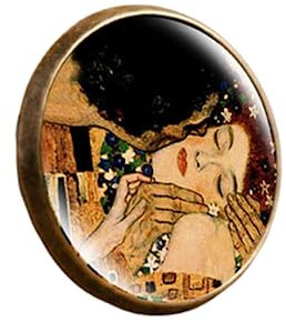 FELIXWASH Fashion The Kiss Klimt Sternennacht Kuppel Glaskunst Bild Ring Foto handgefertigt