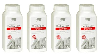 SDMAX Athletes Healthy Foot Powder Medicated Treats And Prevents Anti-FUNGAL 75g, Prone To Excessive Sweating And Odour, Daily Foot Care Regime, Talcum Powder, Controls Sweat (4pcs)