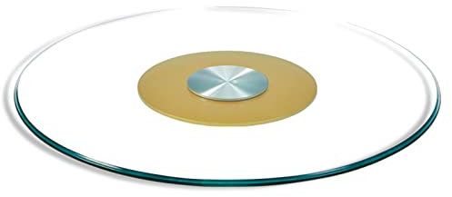 Lazy Susan für den Tisch, durchsichtiger Drehteller, gehärtetes Glas, drehbare Platte, Tischplatte, drehbares Serviertablett, Lazy Susan, Servierplatte für den Esstisch, rundes Tablett mit geräuschl