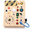Busy Board Jouet Montessori Tableau d'activité Jouet Sensoriel Bebe avec 10 Interrupteurs et 23 Lumières LED Jouet en Bois Parcours Motricité Bébé et Jeunes Enfants à Partir 1 2 3 4 ans Garcons Filles