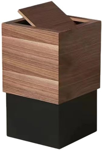 Ymxygz Wooden Garbage Bin with Lid, Trash Bin, Waste Bin, Outdoor Dog Proof Trash Can for Kitchen, Bathroom, Bedroom, Living Room, Office