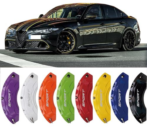 4pc Brake Caliper Covers Compatible Front Rear for ALFA ROMEO GIULIA Accessories (Orange)