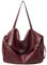 Mabecol Handtasche Damen, PU Leder Umhängetasche Groß Shopper Hobo Taschen Gross Schultertasche Damentaschen Geschenke für Schule Einkauf Reise, Rot