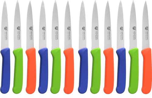 GRÄWE Gemüsemesser, 12 Set, kleines Küchenmesser-Set, Obstmesser, Schälmesser, Edelstahl, bunt, super scharf geschliffen