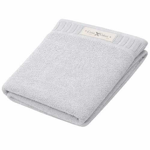 Casa Colori Duschtuch 70x140 cm – 100% Baumwolle, 500 g/m² Silber
