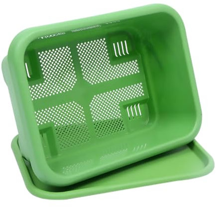 Abaodam 1 Pièce Conteneurs de Culture de Légumes Plastique pour Jardinage Pot de Plantes Maison avec Drainage pour Intérieur et Extérieur Grand Vert