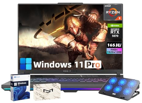 ASUS Ordinateur portable de jeu ROG Strix-G16 - NVIDIA GeForce RTX 5070 Ti, AMD Ryzen 9 HX 8940HX, 16 cœurs (jusqu'à 5,3 GHz), 165 Hz 300 nits, 64 Go de RAM DDR5, 1 To SSD, WiFi 6E, Ko rétroéclairé