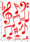 Bogengröße A4 - Musiknoten - Folienaufkleber - Deko IN 15 Farben - Neon + Chrom! Sticker Aufkleber