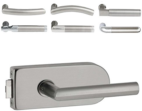 Glastürbeschlag “D3“ UV | ohne Bänder | V2a Edelstahl matt | auch objektgeeignet (New Orleans)