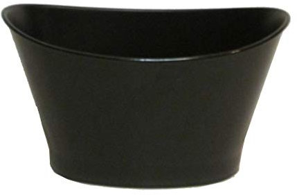 Admired By Nature Hand Painted Glazed Black Boat Shape Plastic Pot