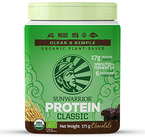 Sunwarrior Classic Plant-Based Chocolate Protein Powder, 375 g