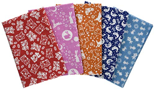 Miyamoto Traditionelles japanisches Handtuch Tenugui, kleines Muster, 5 Typen, Set A