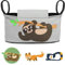 GLÜCKSWOLKE Kinderwagen Organizer - 12 Motive I Kinderwagentasche verschließbar I Kinder Buggy Tasche mit Feuchttuchspender I Baby Stroller Pram Bag I Aufbewahrungstasche (Fannie Faultier I grau)