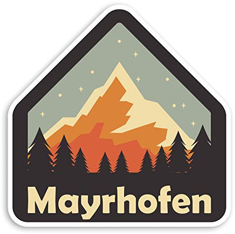 Mayrhofen Österreich Vinyl-Aufkleber für Ski-Reisegepäck, 10 cm, 2 x 10 cm, 10 cm breit