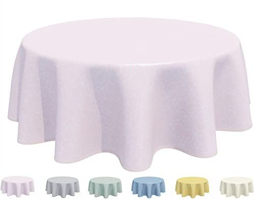 Wachstuch Tischdecke Abwaschbar, pflegeleicht, abwischbar, Rund 160cm, Rosa