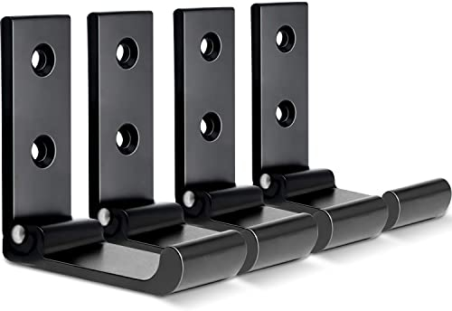 La Llareta 4 Stücke Kopfhörer Wandhalterung, Faltbarer Wandhaken, Kopfhörer Halter, Aluminiumlegierung, mit Schrauben, Kleiderhaken für Büro, Küche, Mantel, Hut (Schwarz)