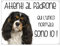 CARTELLO CANE - CAVALIER KING NERO Attenti al padrone qui l'unico normale sono io - Con Adesivo in Vinile e Pannello in Forex (Adesivo)