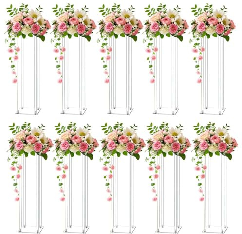 MEISHAONV 58,4 cm 10 Stück Acryl Blumenständer Vasen Mittelstück Tischdekorationen Blumenständer für Hochzeit Mittelstücke Für Tische