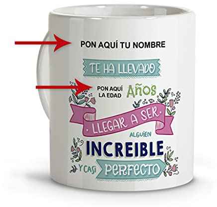 LolaPix Taza cumpleaños. Tazas personalizadas. Tazas desayuno originales. Varios diseños. CUMPLEAÑOS INCREIBLE