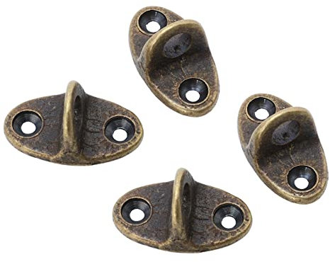 DOITOOL 4pcs Suspension Ceiling Wall Anchor Hook Heavy Duty Hook Vintage Round Ring Eye Plates Wall Round Plate Hardware