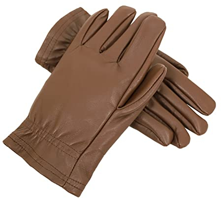 Herren Echtleder Lederhandschuhe Kuhleder dunkel cognac Größe M