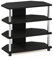 Furinno Econ Easy Assembly 4-Tier Petite TV-Ständer, Americano, Edelstahlrohre
