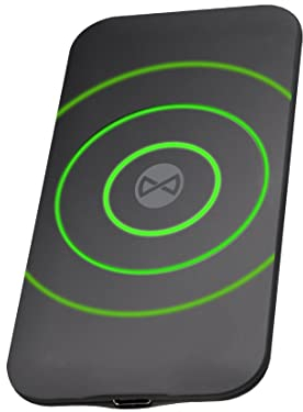 Forever caricabatterie senza fili Wireless Charger WDC-115 15W nero con tecnologia Qi, ricarica veloce 8mm, sottile e spesso per iPhone, Samsung, Motorola, Xiaomi