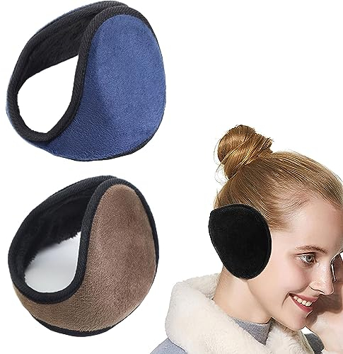 SYXLS 2 Pièces Cache-oreilles, Cache-oreilles Pliable et Extensible en Polaire, Chauffe-Oreilles Cache-Oreille en Polaire Hiver, Pour L'extérieur, Le Cyclisme, la Course à Pied, le ski