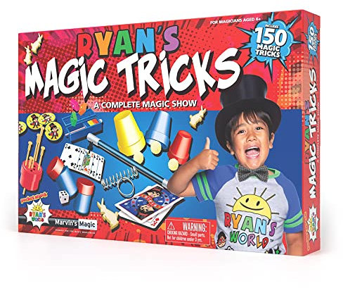 Marvin's Magic - Ryan’s World Magic Tricks Set - 150 Magic Tricks - Includes Wand, Cups and Balls, Coin and Tricks and Much More! - Childrens Toys - The Ideal Kids Illusion Set - For Ages 6+