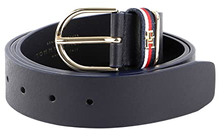 Tommy Hilfiger Damen Gürtel TH Timeless 3.5 Corp Ledergürtel, Blau (Space Blue), 95