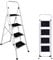 4 Step Ladder - Foldable Ladder With Anti-Slip Mat 4 Step Aluminium Step Ladders Lightweight Step Ladder Heavy Duty Folding Step Stool for Home Office Kitchen, 330lbs Capacity
