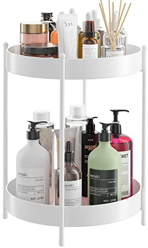 EKNITEY Bathroom Vanity Countertop Organiser - 2 Tier Makeup Counter Organizer Small Tiered Trays for Home and Kitchen