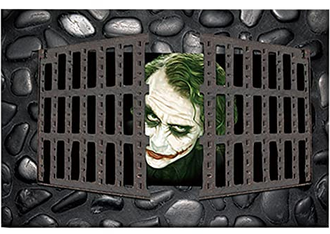 Minan Halloween-Fußmatte 3D-Clown-Fußmatte, rutschfeste Willkommens-Fußmatte, Halloween-Badematte mit gruseligem Clown – waschbar – (40 x 60 cm)