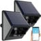 Luminea Home Control Bewegungssensor Akku: 2er-Set Outdoor-PIR-Sensoren, Solarpanel, App, IP55, ZigBee-kompatibel (ZigBee Outdoor Bewegungsmelder, Motion Sensor, Überwachungskamera mit Infrarot)