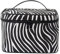 JIHUOO Zebra Kosmetiktasche Große Make Up Taschen PU Leder Schminktasche Kosmetik Aufbewahrungstasche Kulturtasche Reise Kulturbeutel für Damen Quadrat
