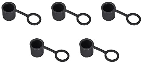 Rebower 5 STK BNC-B Anti-Staub-Stecker Port Staub-Silikon-Abdeckungen | Kappen Stopper, Schwarz, für Laptop Telefon