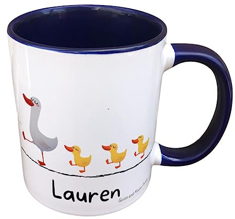 Personalised Duck Mug Gift - Present for Farm Animal Lovers - Gifts for Small Holders - Personalised Farmyard Mug - Country Style Mug (Yellow)