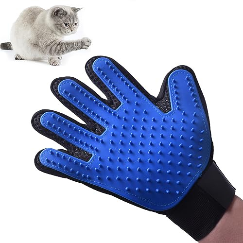 1 pieza Guante de Baño para Gatos de Silicona de Cepillo de Limpieza,Guante Quitapelos Mascota, Quita Pelos Mascota, Guante Quitapelos Perro para Mascotas,Guante de Aseo para Cepillo Gato-Azul