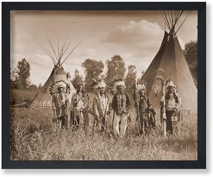 Poster Master Vintage Indianer-Poster – Retro Crow Creek Warrior Druck – Krähenreservierungskunst – indischer Stamm Kunst – Geschenk für Männer Frauen – Dekoration für Schlafzimmer, Wohnzimmer – 28 x