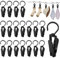 20 Pièces Pince à Linge avec Crochet Rotative, Plastique Pince Crochet Rotatifs, Cintre Pince Crochet à Linge Portable, Bottes Serviette Cintres Antidérapant, pour Serviettes Vêtement Chapeau (Noir)