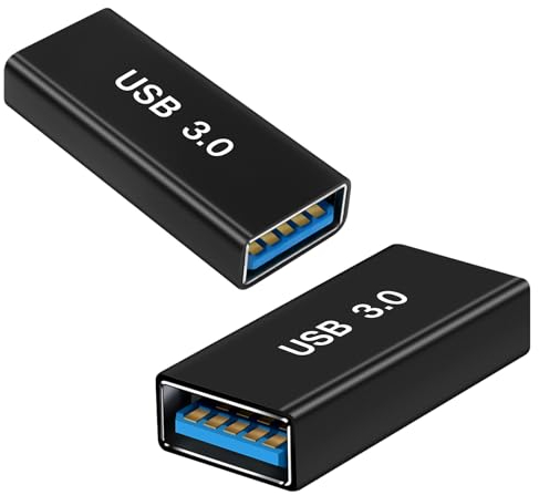 AIYEEN USB Female to Female Adapter (2 Pack), USB 3.0 Female to Type A Female 3.0 Coupler for Connecting Two USB Male Ends Devices, Extension Connector, USB3.0 Expansion Adapter