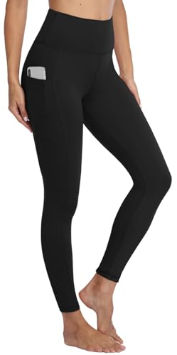 Gayhay Leggings Damen High Waist Sport Leggins mit Taschen Blickdicht Sporthose Lang Hose Bauchweg Laufhose für Sport Yoga Gym Schwarz XXL