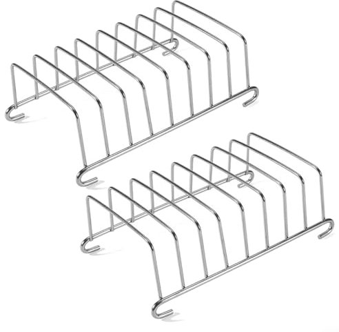 2 Pezzi Griglia per Pane in Acciaio Inossidabile, 14,8 cm Supporti per Pane Tostato Griglia per Pane a 8 fette Griglia per Toast Porta Organizer per Friggitrice ad Aria, Accessori per Toast in Metallo