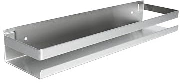 DOESS Cesto Doccia - Mensola Bagno - Organizer Bagno - Mensola Doccia - Mensola Shampoo - Cesto Doccia Rettangolare - Cesto Doccia Senza Foratura (Argento, 50 CM)