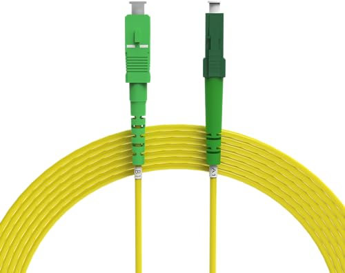 nexinex - 50m Glasfaserkabel LC/APC auf SC/APC Patchkabel | LWL Simplex Singlemode OS2 FTTH Glasfaser Lichtwellenleiter Kabel