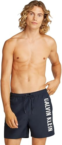 Calvin Klein Herren Badehose Medium Drawstring mit Tunnelzug, Blau (Dark Sapphire), M