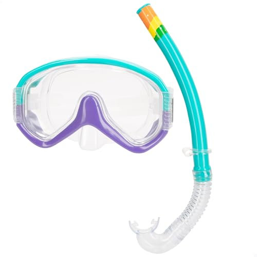 AKTIVE Aqua Sport Gafas de Buceo con Tubo Flexible Adultos, Sello Silicona, Látex Free, Lentes de policarbonato, Fácil Ajuste, Hipoalergénico, Set Snorkel, +12 años (54251)