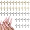 Nail Art Cross,40PCS Rhinestones Cross Nail Art Charm,Nail Art Gems Gold Silver Nail Decorations for Manicure Craft DIY Nail Art Jewelry Making (B Gold Silver)
